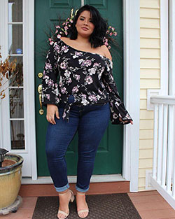 Fashion Nova, Photo shoot - jeans, fashion, denim, top: Hot Plus Size Model  