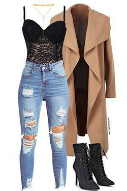 Baddie Trench coat, Pea coat: Fur clothing,  Baddie Outfits,  Brown Trench Coat,  Duffel coat  