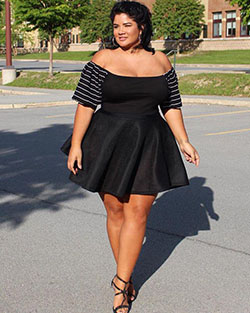 Little black Pencil skirt outfit: Plus-Size Model,  Long-Sleeved T-Shirt  