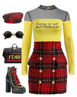 Black Girls Casual wear Street fashion: Polo neck,  Punk fashion,  dope outfits  