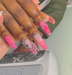 Black Girls Artificial nails Hand model: Nail Polish  