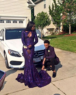 Purple sequin prom dress: Prom Suit  
