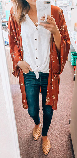 brown kimono blazer #summer #outfits #2019: summer outfits,  Mom jeans  