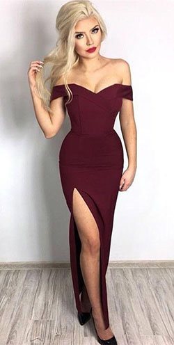Burgundy Prom Dress, Party Outfit Formal wear, Evening gown: Bridesmaid dress,  Prom Dresses,  Cute Party Dresses,  burgundy gown,  gown dress,  Red Gown,  Evening gown,  BLOCK DRESS,  Long Dress  
