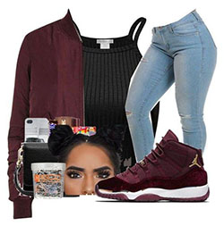 Cute Outfit Idea to Wear with Jordans: Black girls,  Black Swag Outfits  