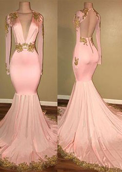 Only $169--Pink Long Sleeve Mermaid Prom Dress from 27dress.com. Free Shipping, ...: 