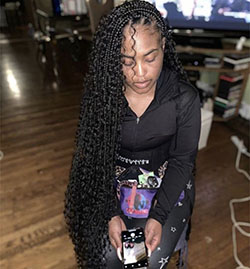 Black Girls Box braids Synthetic dreads: Afro-Textured Hair  