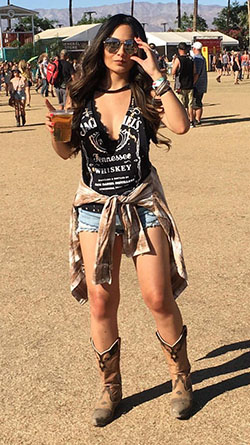 Cute Summer Cowgirl Concert Outfits Idea: Cowboy boot,  Western wear,  Fashion week,  Cowgirl,  cowgirl shorts  
