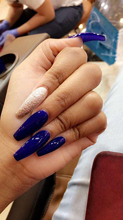 Long nail designs blue: Nail Polish,  Gel nails,  Blue nails  