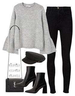Casual Dresses For Winter Night Out: Slim-Fit Pants,  Polyvore Outfits 2019  
