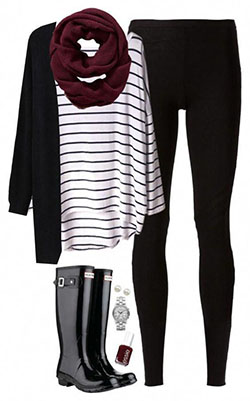Hunter Boot Ltd, Leggings Outfits, Winter clothing, Casual wear: School Outfit,  Black Leggings,  Outfits With Leggings  