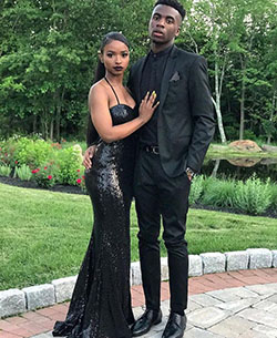 Homecoming Outfits For African Couple, Wedding dress: party outfits,  Vestido elegante,  Black Couple Homecoming Dresses  