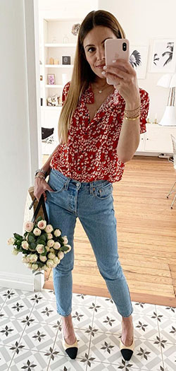white and red floral shirt #summer #outfits style: summer outfits  