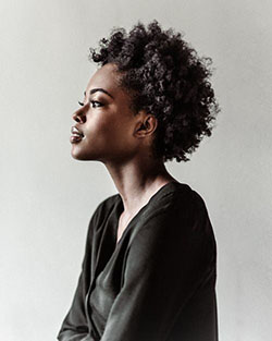 Black woman face profile: Black people,  Dark skin,  Portrait photography,  African hairstyles  