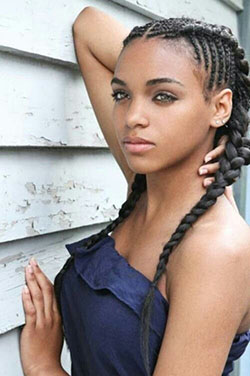 French braids with braids: African Americans,  Box braids,  African hairstyles,  Braided Hairstyles,  French braid  