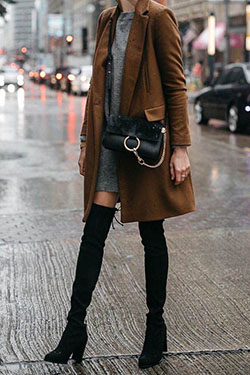 Over the knee boots with sweater dress: Polo neck,  Over-The-Knee Boot,  Boot Outfits,  Body Goals,  Short Boots,  Chap boot  