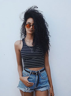 Cute Summer Tumblr Outfits: Casual Summer Outfit,  Afro-Textured Hair  