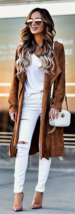 Winter outfits with white jeans: Slim-Fit Pants,  College Outfit Ideas  