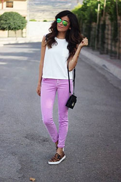 Casual wear,  Slim-fit pants: Slim-Fit Pants,  Pink Jeans,  Low-Rise Pants  