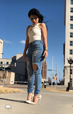 Denim skirt,  Casual wear: Sexy jeans,  Baddie Outfits  