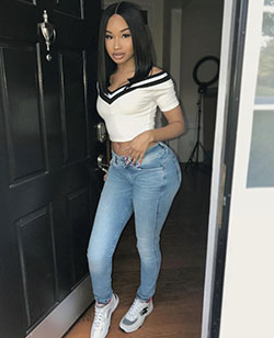 Wear with a knee length denim jeans: Slim-Fit Pants,  Boot Outfits,  Fashion Nova,  Baddie Outfits  