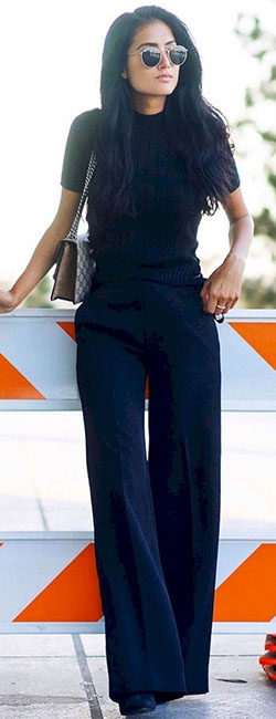 Outfit ropa negra: black pants,  Smart casual  