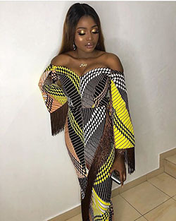 African wax prints: Aso ebi,  Kente cloth,  Ankara Long Gown  