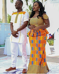 Latest kente wedding styles: Kente cloth,  Matching African Outfits  