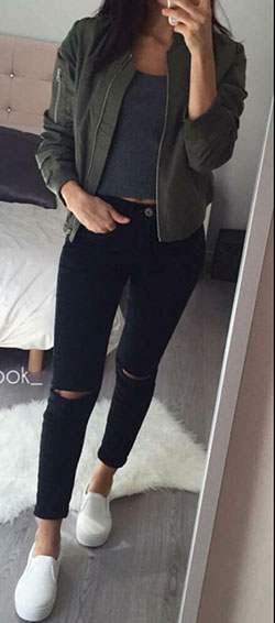 Outfits With Black Jeans For School: Black Jeans Outfit,  Crop top,  Slim-Fit Pants  