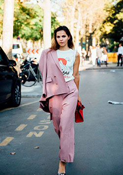 Casual Work Outfits For Women: Victoria Beckham,  Pink Pant  