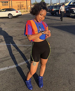 Biker shorts outfit ideas | Gym Outfit Ideas Black Girls: Crop top,  Informal wear,  Cycling shorts,  Swag Outfit Teens,  Biker Short,  Gym shorts,  Yoga Shorts  