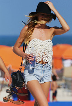 Candice swanepoel beach style: Behati Prinsloo,  Candice Swanepoel,  Shorts Outfit  