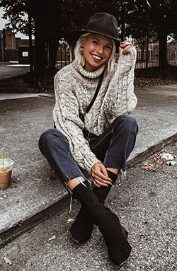 Winter clothing,  Street fashion: winter outfits,  Slim-Fit Pants,  Street Outfit Ideas,  Knit cap  