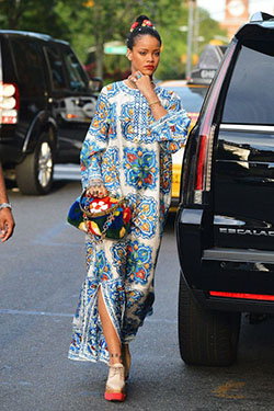 Rihanna street style: New York,  Ankara Dresses  