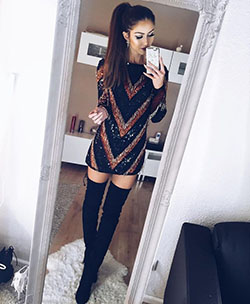 Clubbing outfits with knee high boots: Boot Outfits,  Knee highs,  Birthday outfits,  Chap boot,  High Boots  