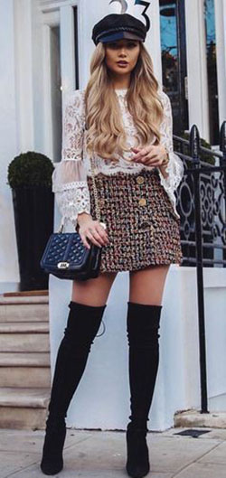 Knee high boots outfit winter: winter outfits,  Over-The-Knee Boot,  Boot Outfits,  Knee highs,  Chap boot,  High Boots  