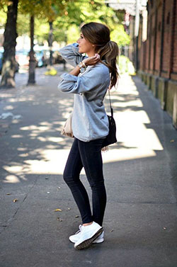 Sporty outfits with jeans: Slim-Fit Pants,  College Outfit Ideas  