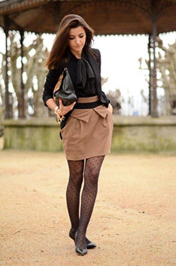 Polka dot tights outfit: shirts,  Sheer fabric,  Skirt Outfits  