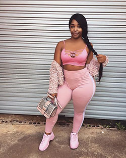 Pink Leggings Outfit Summer: Hot Girls,  Long hair,  Outfits With Leggings  