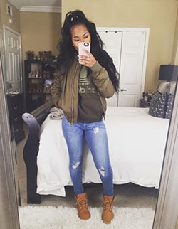 Casual Outfit With Denim And Cargo Jacket: Baddie Outfits  