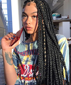 Box braids hairstyles: Bob cut,  Long hair,  Crochet braids,  Box braids,  African hairstyles,  Braided Hairstyles,  Synthetic dreads,  Baddie hairstyles  