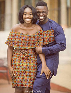 Ankara designs for couples: African Dresses,  Couple costume,  Matching African Outfits  