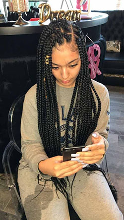 Box braids, Box braids, Afro-textured hair: Afro-Textured Hair,  Bob cut,  Brown hair,  Box braids,  Hair highlighting,  Braided Hairstyles,  Braid Styles  