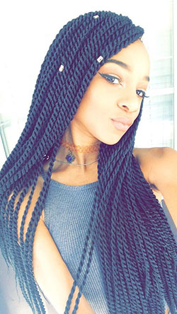 Medium senegalese twists: Crochet braids,  Box braids,  Braided Hairstyles,  Body Goals,  Janet Collection  