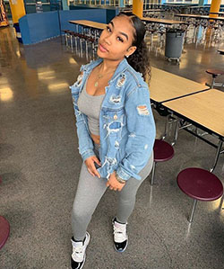 Casual wear,  Air Jordan: Jean jacket,  Air Jordan,  Baddie Outfits  