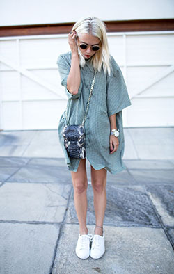 T shirt dress styled: shirts,  Outfit With Vans  