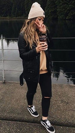 School cold weather outfits: Black Jeans Outfit,  winter outfits  