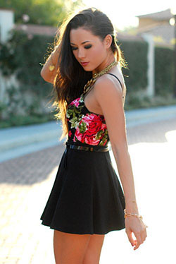 Outfits with black skater skirts: Skater Skirt,  Skirt Outfits,  Combat boot  