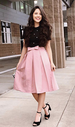 Pink skirt outfit ideas: Pink Dresses,  High-Low Skirt  