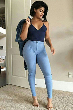 Plus Size Jeans Outfits: High-Heeled Shoe,  Hot Thick Girls  